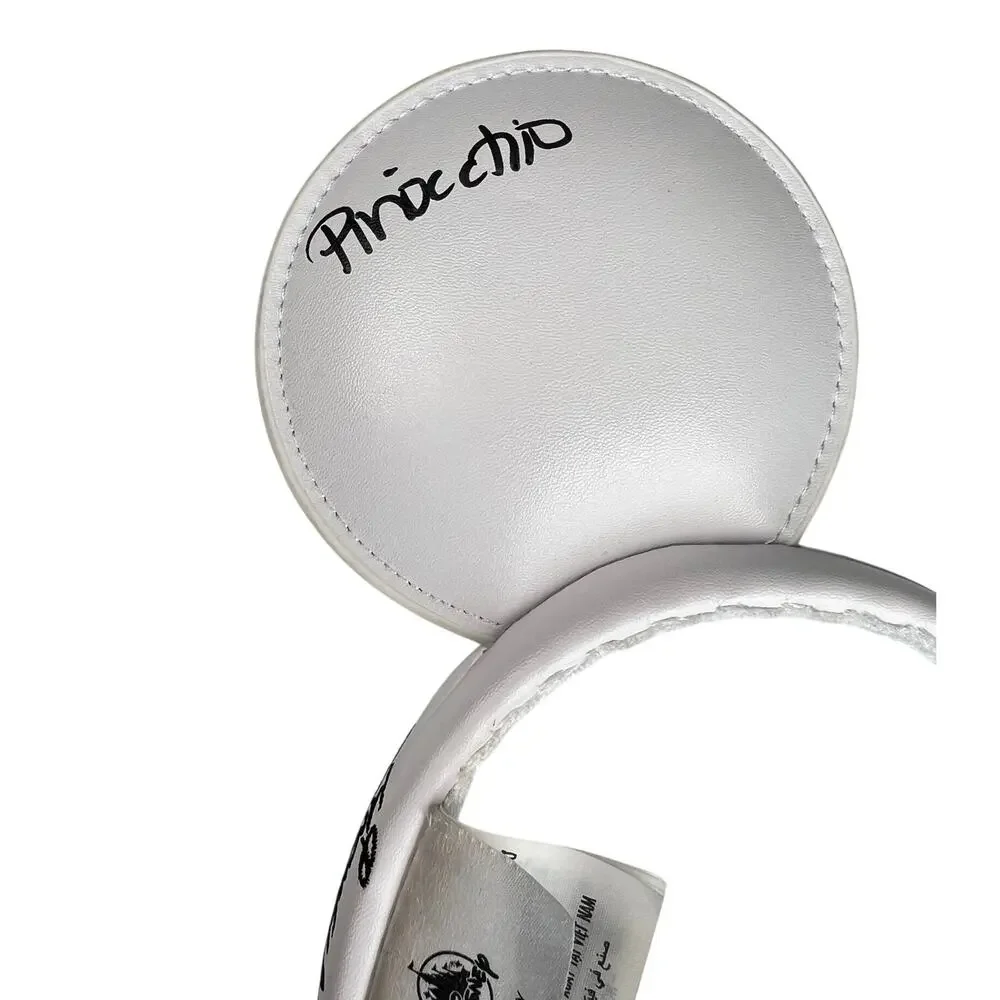 Disney Mickey Mouse Ears Autograph Signed White Headband